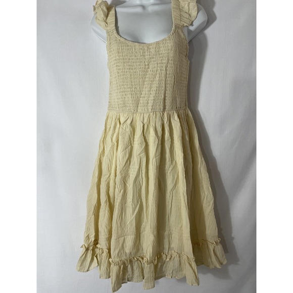 Soulomelody Women Summer Dresses‎ Casual Boho Smocked Ruffles Sun Beach Babydoll - Picture 2 of 8